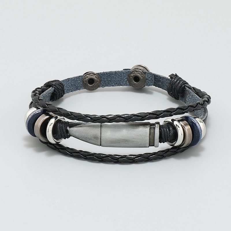 1 Piece Retro Geometric Pu Leather Alloy Iron Unisex Bracelets