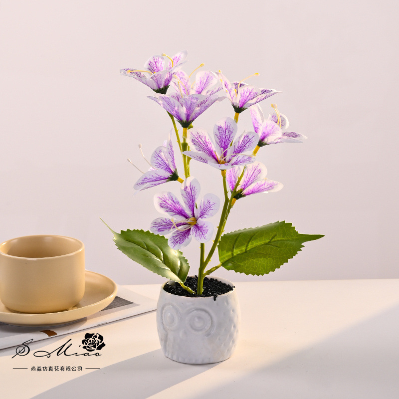 9 cabezas de serigrafía pequeña magnolia bonsai flor de simulación creativa decoración de estudio fotográfico para el hogar decoración planta verde artificial simulación en maceta image 8