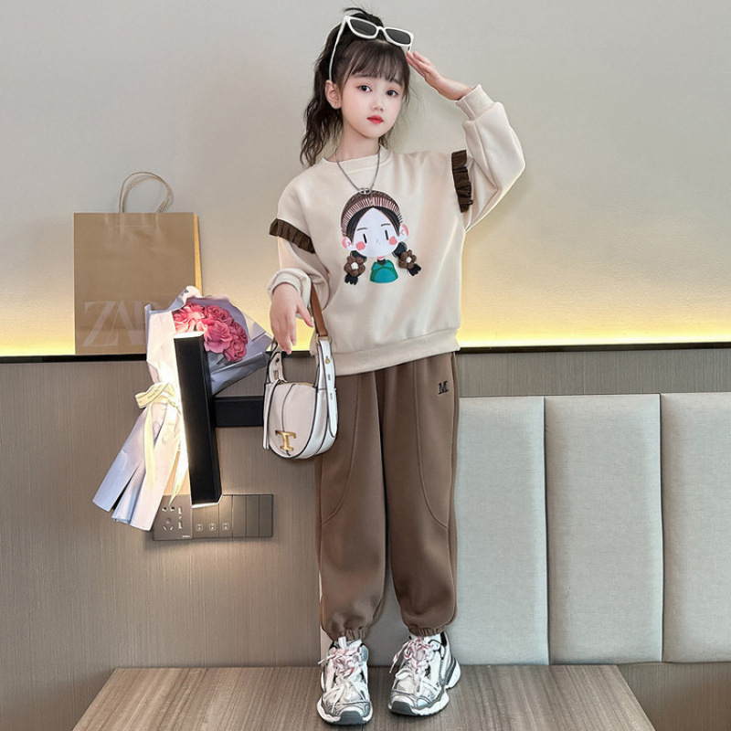 女童秋装套装潮流装2025新款休闲春秋运动儿童洋气卫衣女孩两件套|undefined