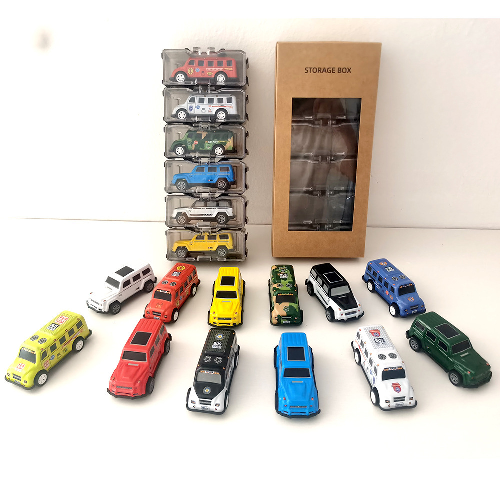 Coche de juguete para niños aleación deslizante caja de almacenamiento de automóviles metálicos running showcase mini regalos para niños de carreras