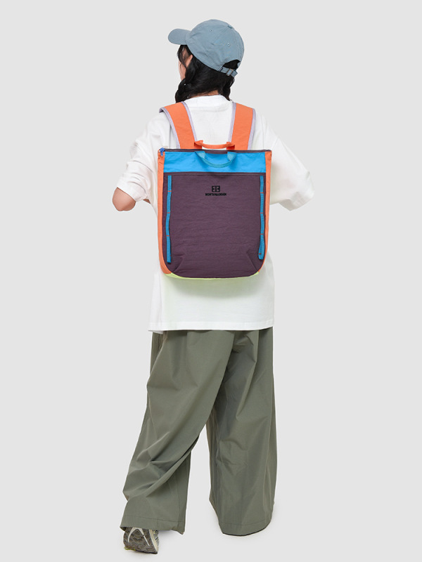 双肩包女轻便拼接撞色手提包学生通勤书包大容量户外旅行包电脑包|undefined