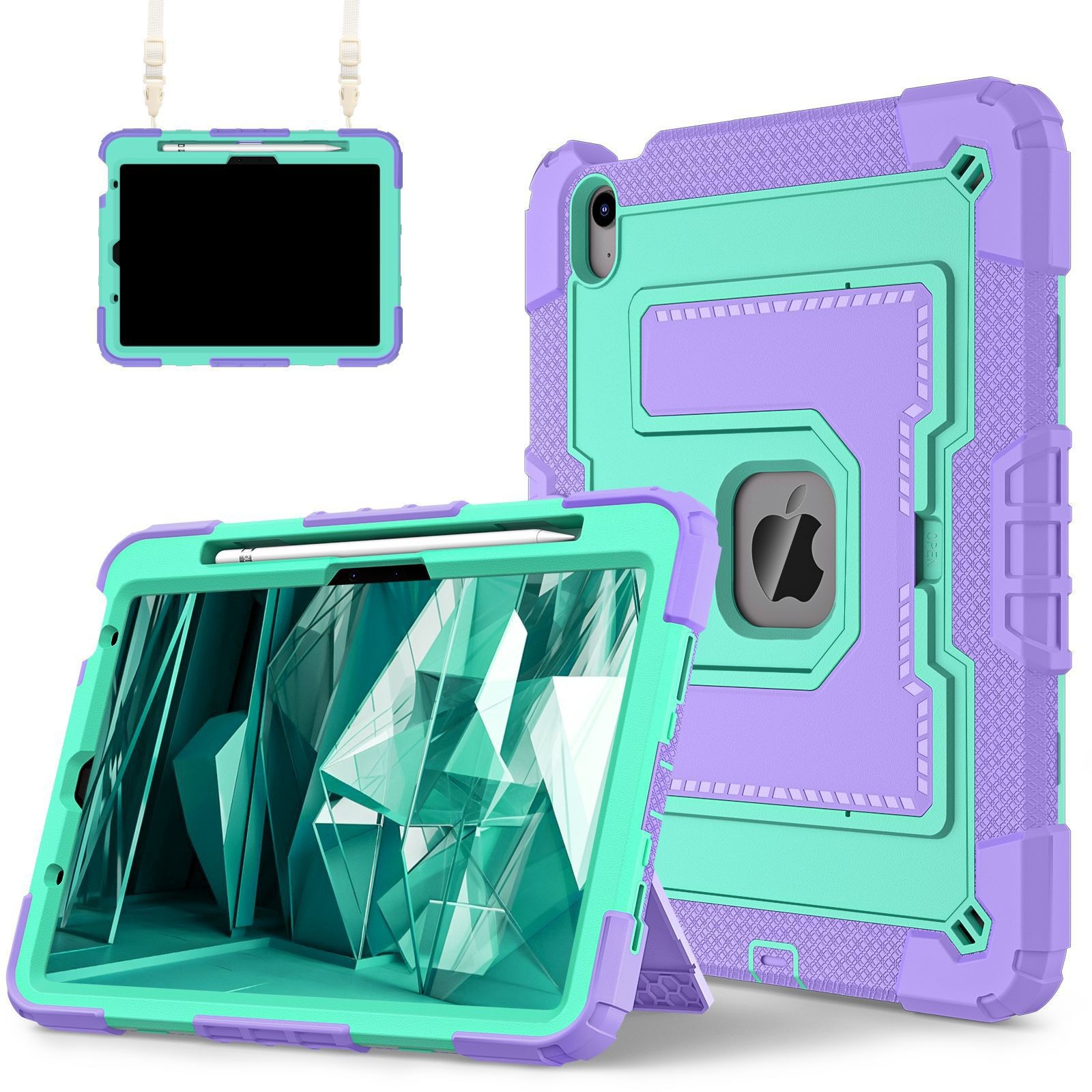 연근 보라색 민트 그린