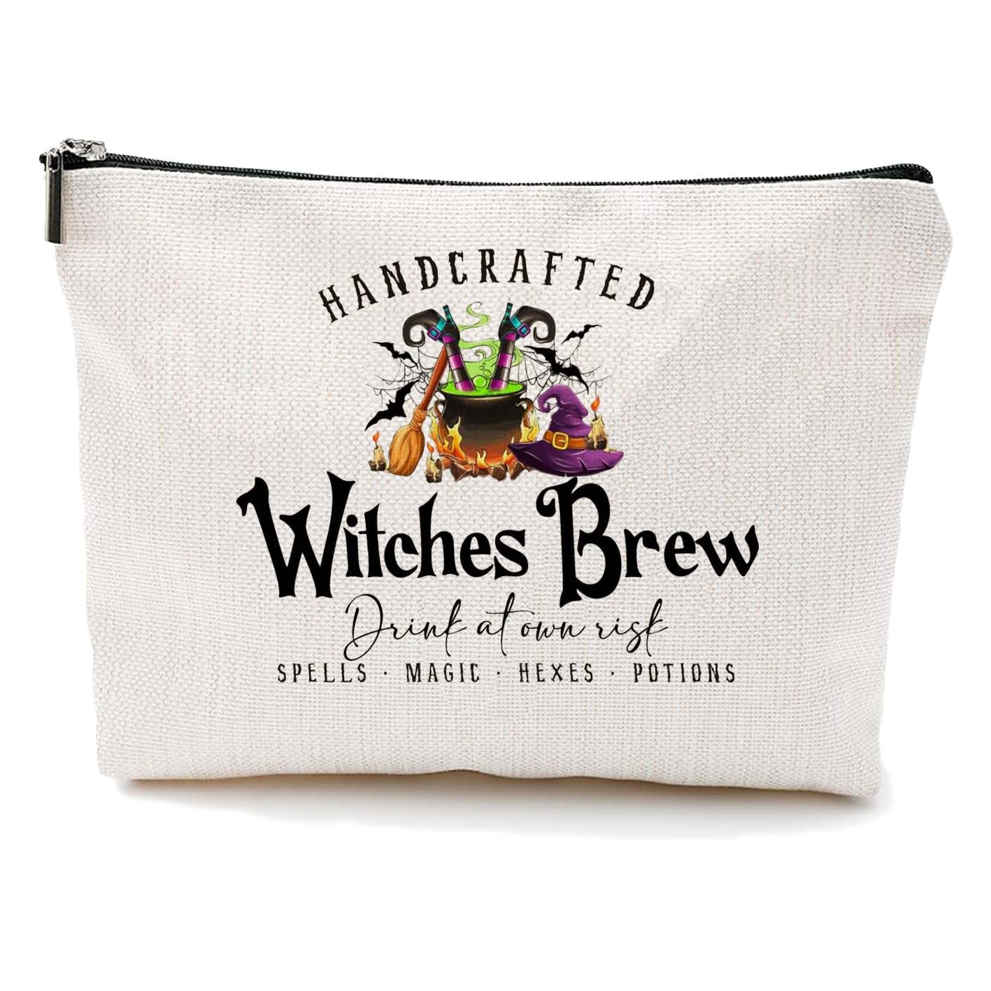 Transfronterizos Amazon Halloween maquillaje letras Halloween brujas maquillaje bolsa bolsa de almacenamiento lino fábrica directa