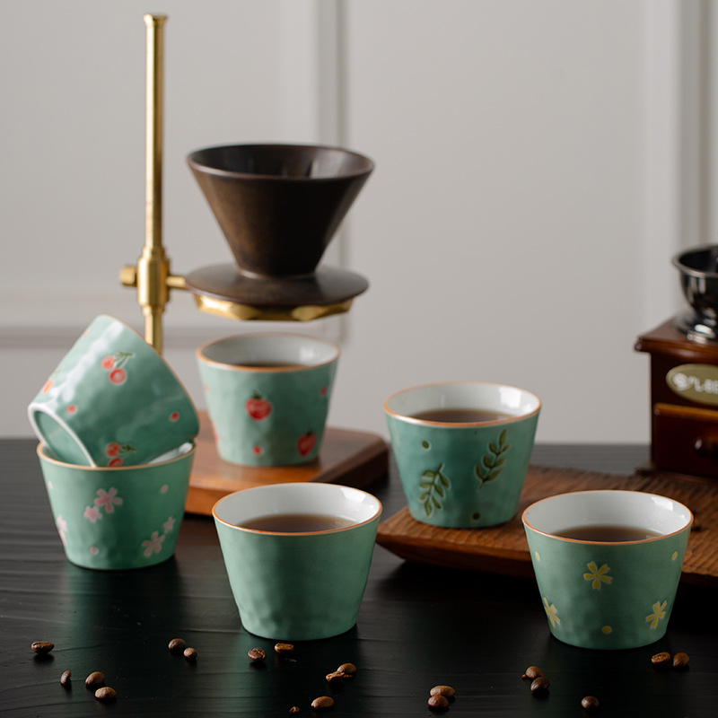 Taza de cerámica japonesa pintada a mano Taza de pudín de helado Taza de mano de alto valor y hermosa Taza de té Taza individual Taza del propietario
