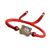 Fashionable red rope bracelet jade suitable for men and women for beloved, simple and elegant design