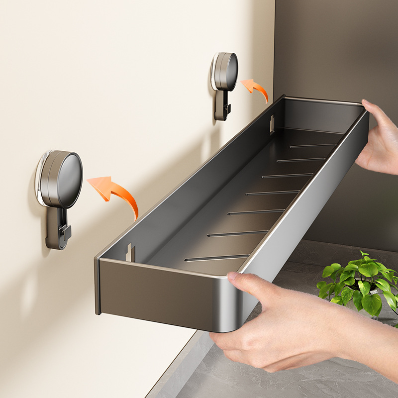 Cocina sin perforación ventosa estante de almacenamiento tipo pared cuchillo de cubierta de olla condimento para artículos domésticos estante de almacenamiento completo