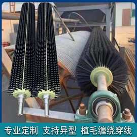 滚筒筛沙机毛刷专用防堵毛刷辊20型30型50型80型筛沙加粗尼龙丝