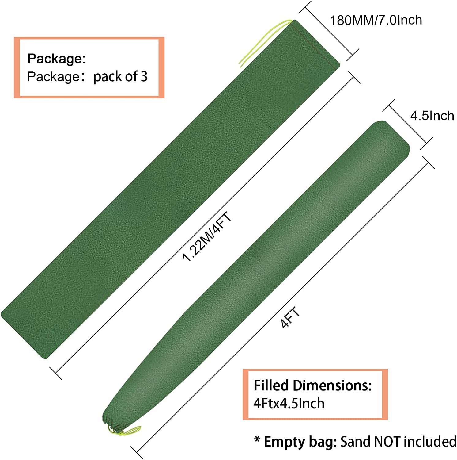 Control de inundaciones sandbag espesado reutilizable absorbente largo lienzo sandbag para garaje control de inundación impermeable image 3