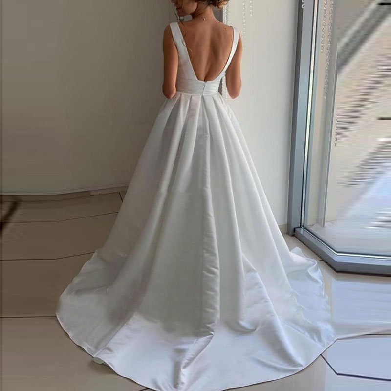 El Comercio exterior europeo y americano Amazon AliExpress deseo nuevo vestido de novia vestido de noche sexy V-cuello backless personalizable