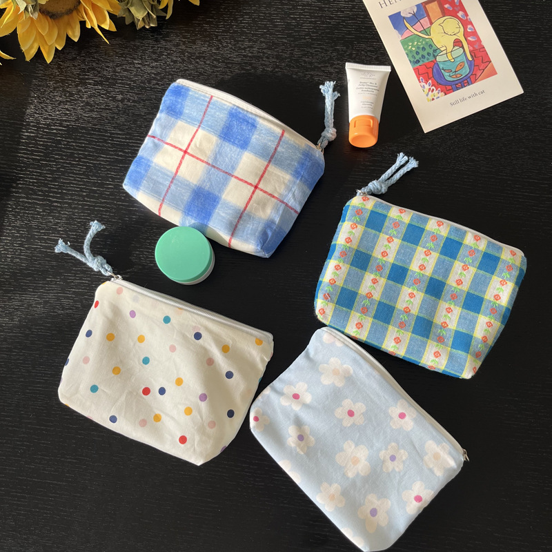 Hand rope small bag coin purse bank card lipstick lipstick girl storage bag key earphone line air cushion card bag