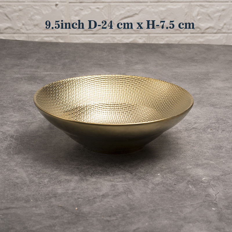 Platos de cerámica Placas de oro de porcelana Vajilla de lujo