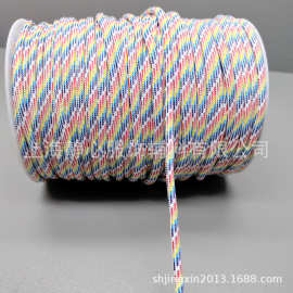 供应直径5MM花式绳涤纶圆绳七彩绳子帽绳腰绳裤绳