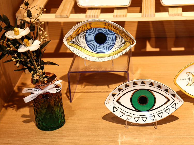 Ceramic Oval Tray - Blue Eyes