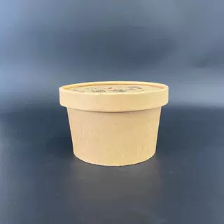 牛皮纸碗 粥桶500ML 纸杯 汤杯牛皮纸杯纸盖 汤桶可以印刷LOGO