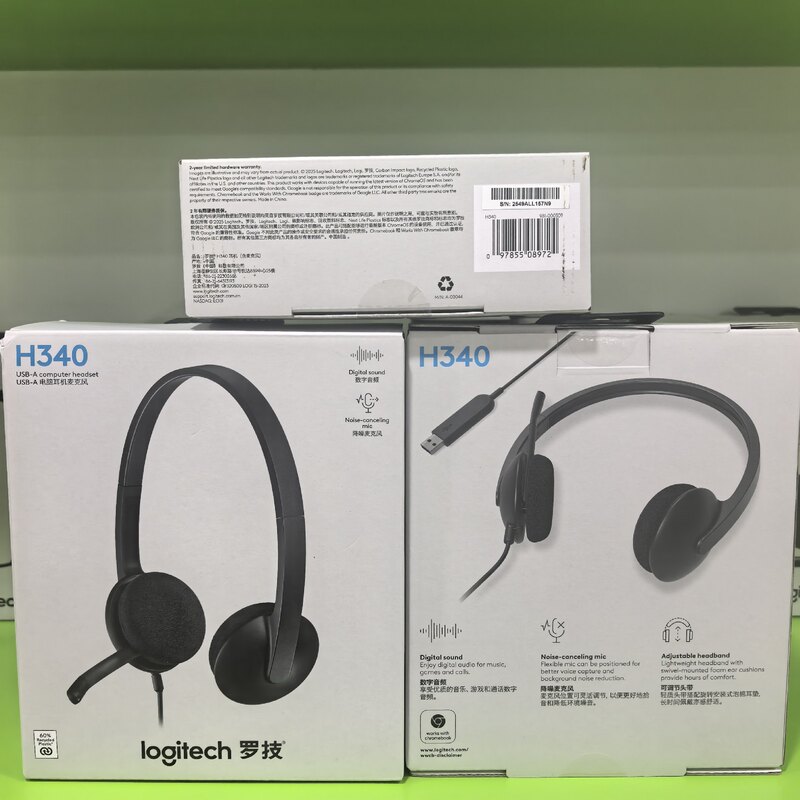 Suitable for Logitech/Logitech H340 USB Online Classroom Headphones, Head-Mounted Computer Wired Gaming Headphones