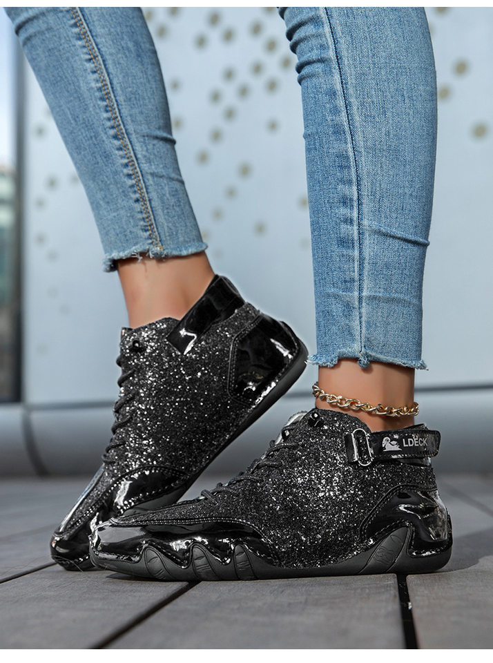 Bốt Martin cổ cao cá tính, bốt cổ ngắn unisex phong cách casual — S8008 Bạc, S8008 bạch kim, S8008 đen bóng chi tiết 26