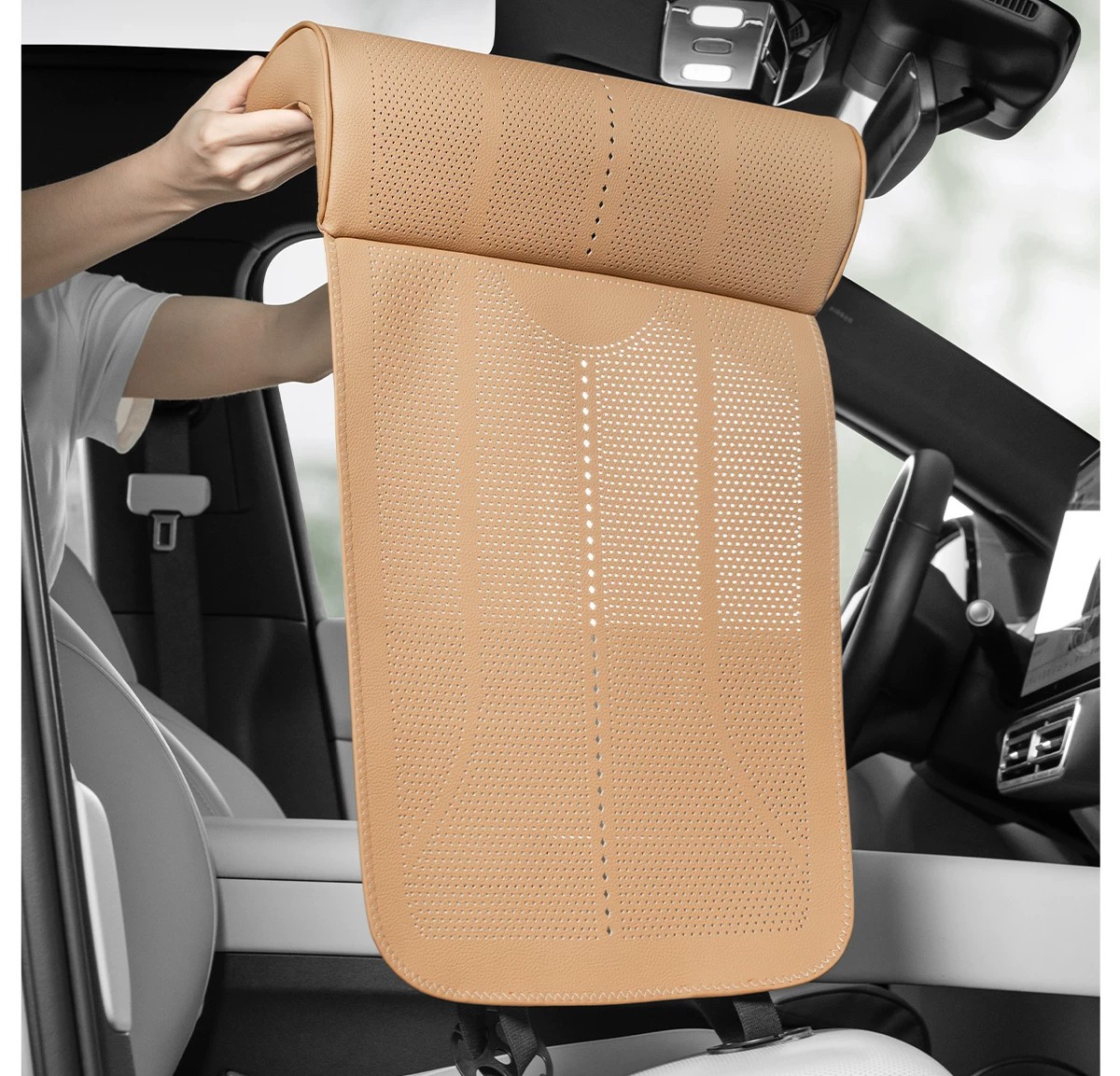 Car Seat Cushion with Integrated Leg Support, Extended Seat Cushion, Ultra-Thin Breathable, Universal for All Seasons, Leg Support Cushion in Stock