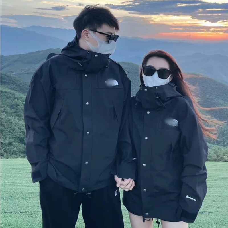 North Face 1990 unisex windbreaker, heat-sealed, open-front jacket, outdoor waterproof and windproof, suitable for hiking, with a hood North Face 1990 unisex windbreaker, heat-sealed, open-front jacket, outdoor waterproof and windproof, suitable for hiking, with a hood