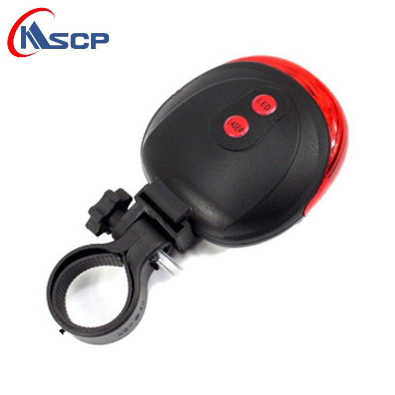 Bicicleta transfronteriza luz trasera láser luz de advertencia bicicleta de montaña montar equipo 5LED ronda UFO