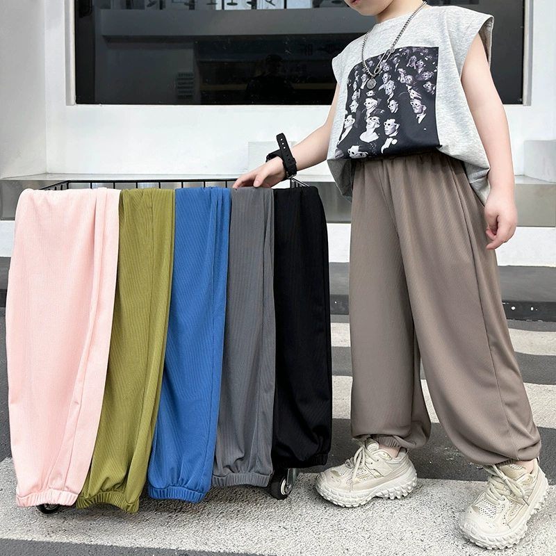 Детские весенне-летние леггинсы из тонкого ледяного шелка, новые штаны для девочек и малышей, штаны с защитой от комаров, повседневные спортивные штаны