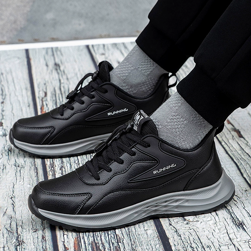 Оглядываясь назад на осеннюю и зимнюю мужскую кожаную водонепроницаемую обувь для пожилых людей, обувь для ходьбы для пожилых людей, легкая мама обувь женская спортивная повседневная обувь