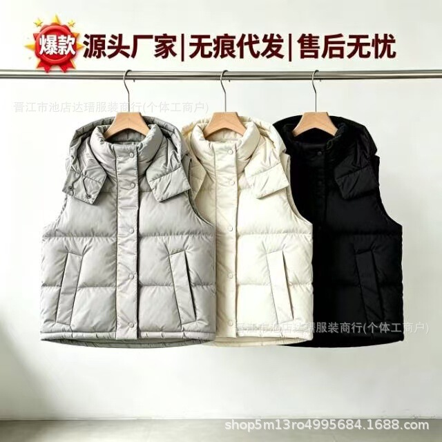 High-end original Lu Lu brand down vest, sleeveless puffer jacket, thickened and warm, short style, trendy winter coat
