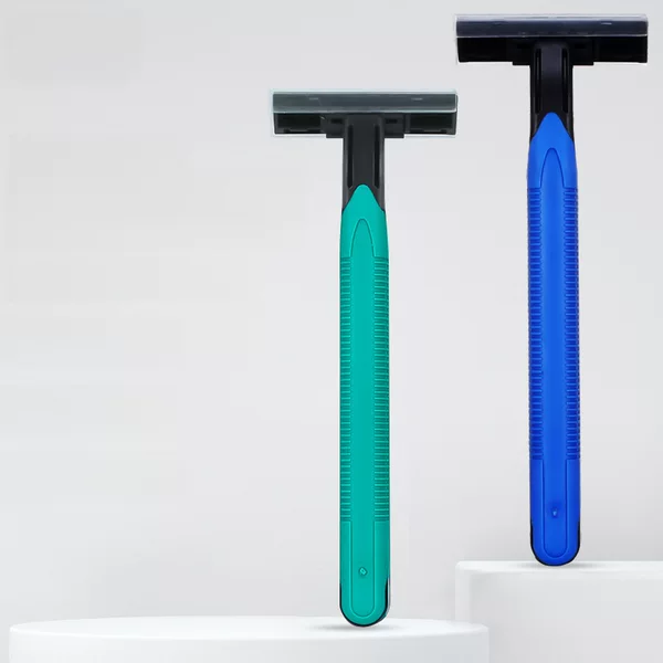 Cross-Border Supply of Disposable Razors, Unisex Two-Layer Stainless Steel Manual Razors with Non-Slip Handles