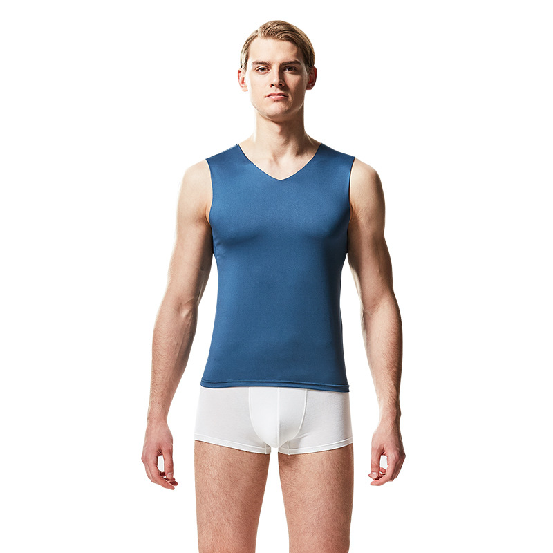 Ice Blue-wide V-neck