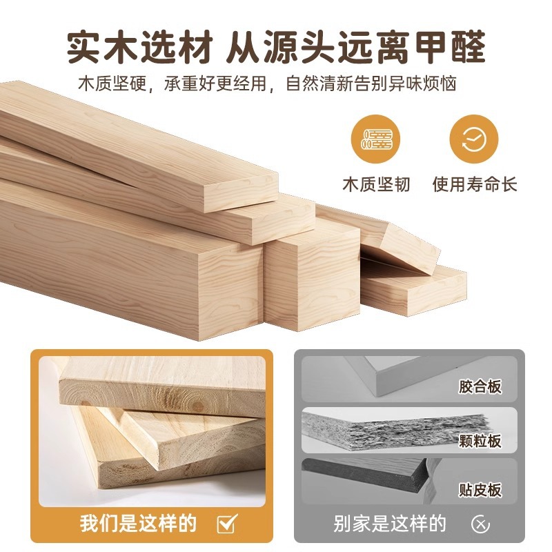 Estante de madera maciza estante de almacenamiento de dormitorio infantil estante de almacenamiento de almacenamiento de piso de pared simple gabinete de estudiantes caseros