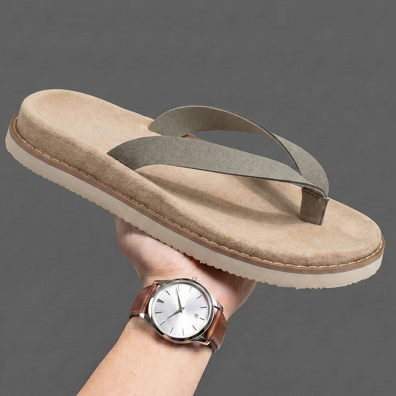 Soft Leather Flip-Flops for Men, Summer Breathable Casual Youth Sandals, Popular Flat-Soled Trendy Personalized Flip-Flops for Men Soft Leather Flip-Flops for Men, Summer Breathable Casual Youth Sandals, Popular Flat-Soled Trendy Personalized Flip-Flops for Men