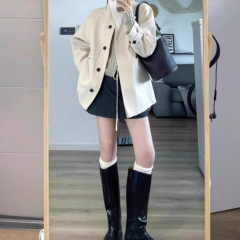 短款风衣外套女春秋季2025新款单排扣英伦风修身立领风衣女