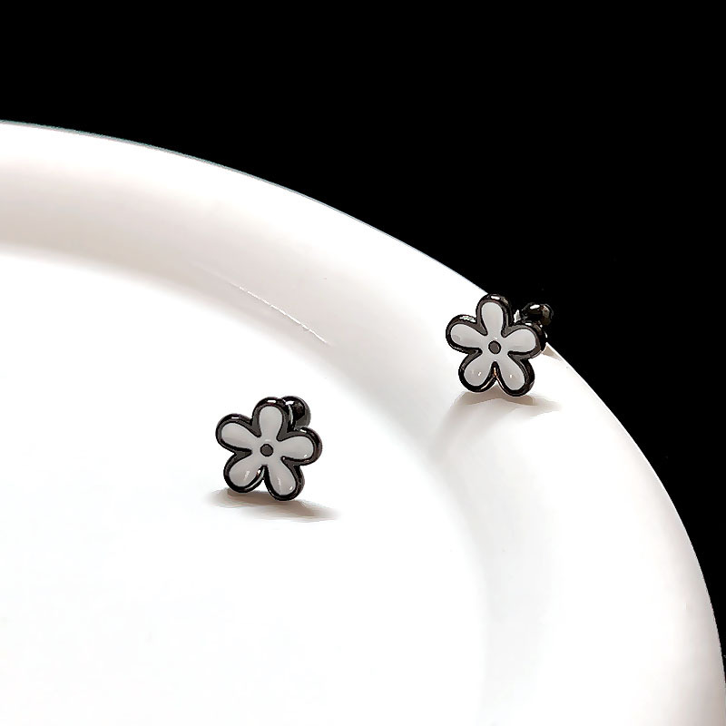 Drop Earrings, Ear Studs Classification 1 Piece Simple Style Flower Plating 304 Stainless Steel Drop Earrings Ear Studs