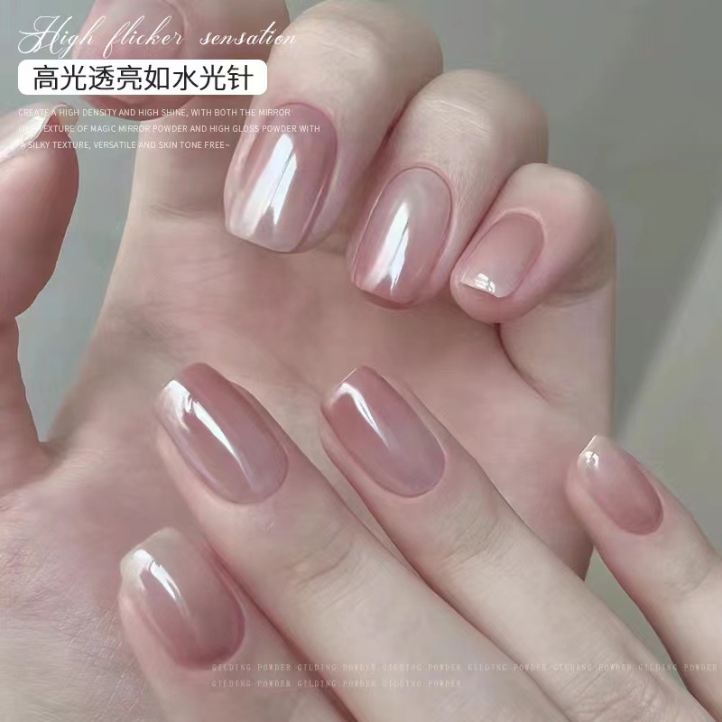 Manicure brillante polvo de galvanoplastia de color aurora polvo de galvanoplastia de espejo de polvo de espejo mágico de uñas decoración de uñas para la tienda de uñas