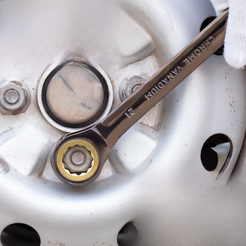 Double-use ratchet wrench with quick opening and closing, double-headed 72-tooth high hardness wrench, hardware tool 