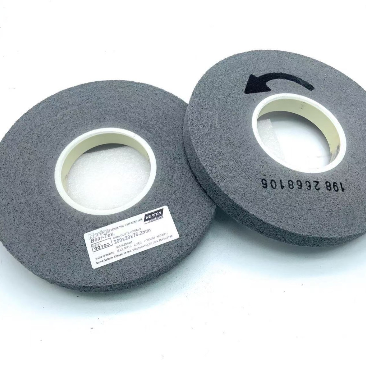 玻璃抛光卷积轮 非织造尼龙打磨轮 8SF 200x20x76.2