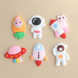 Soft rubber accessories astronaut flying saucer driver's license patch diy material car storage box pen case bracelet accessories