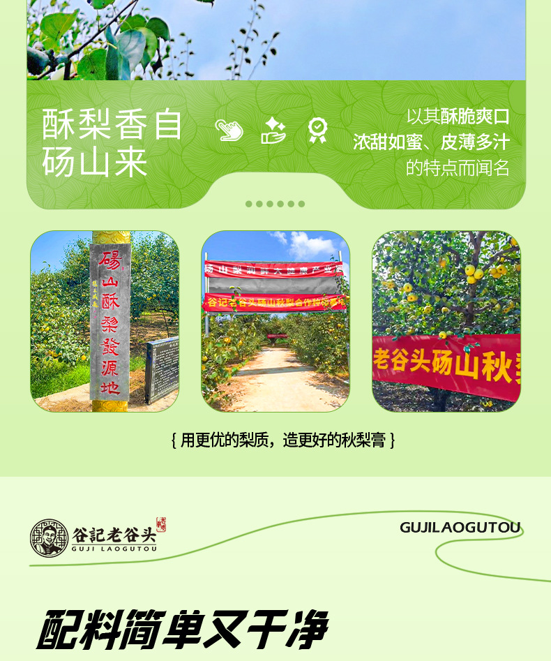 Pear Paste 300g Dangshan Snow Pear Herbal Fruit Paste No Added Sucrose Portable Spoonful quality and texture
