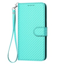适用华为荣耀90皮套红米Note13 4G碳纤维纹插卡钱包手提绳红米14C