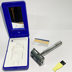 Nanjie manual razor, old-fashioned shaving holder, stainless steel double-sided razor blade, old-fashioned shaving holder