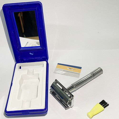 Nanjie manual razor, old-fashioned shaving holder, stainless steel double-sided razor blade, old-fashioned shaving holder