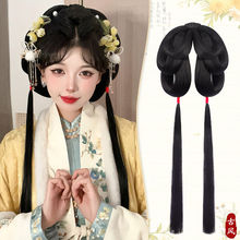 汉服假发古风盘发发包一体式后压古装发髻头饰女明制后脑勺垫发包