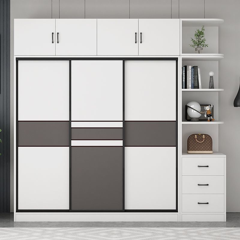 Wardrobe Home Bedroom Sliding Door Storage Cabinet Modern Simple Simple Assembly Storage Cabinet Adult Combination Wardrobe