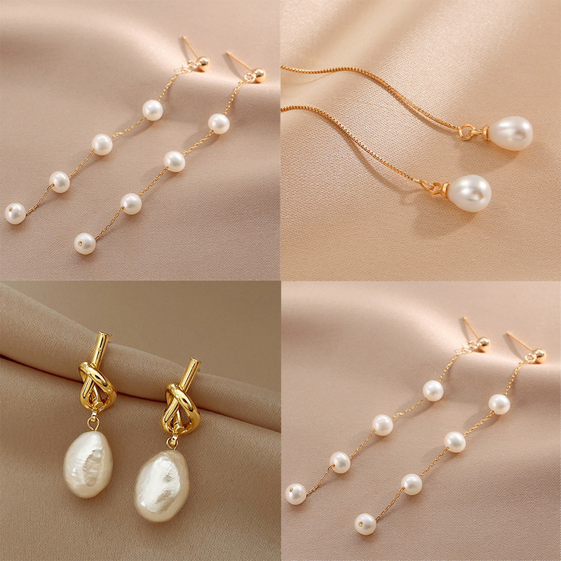 Simple and versatile pearl earrings for women, flattering for round faces, stylish and unique design, simple and elegant earrings for women.
