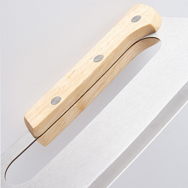 Cruzar la frontera doble mango cortador de pizza mango de madera semicírculo Pizza Rock cuchillo cortador de pizza de Acero Inoxidable marca nueva cubierta protectora