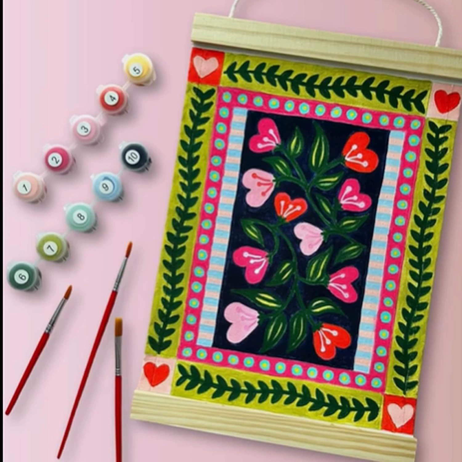 [跨境新品Hearts in Full Bloom Paint by Number Kit布艺自涂色]