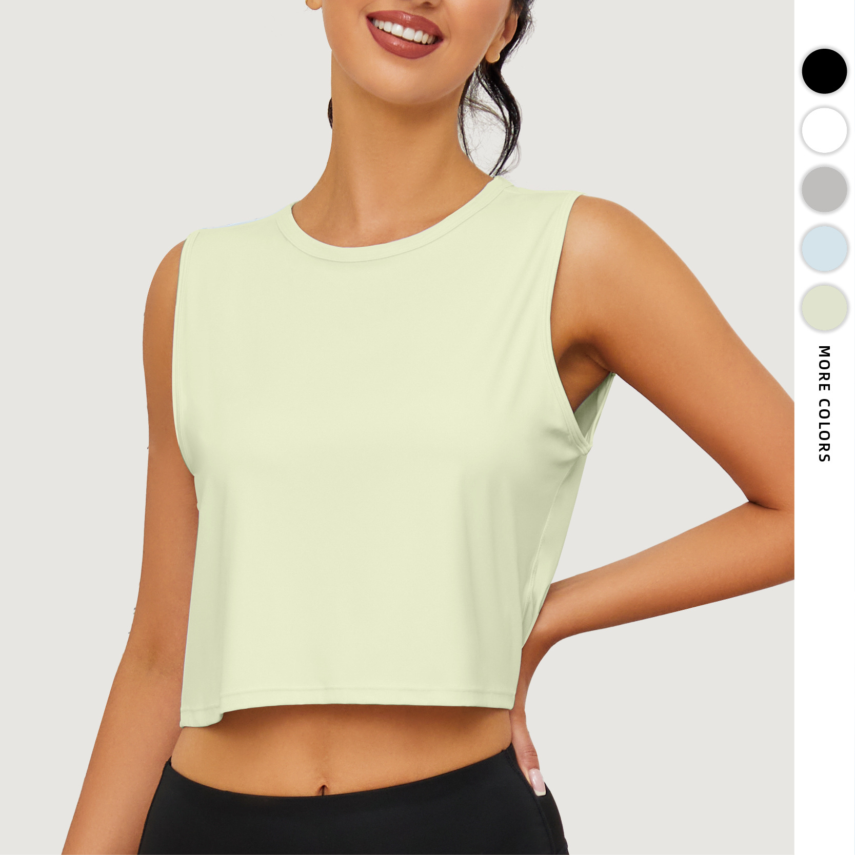 Premium selection of cross-border ice silk cool sleeveless yoga top/cover-up for women, 2024, breathable and quick-drying sports yoga vest.
