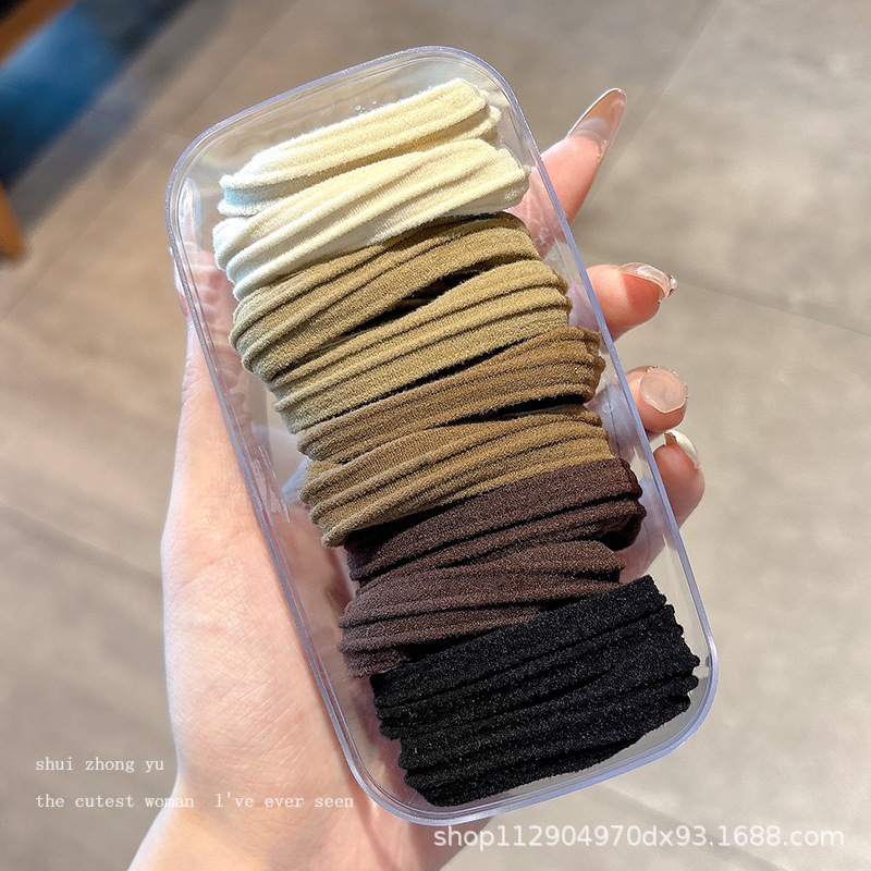 2025 nuevo estilo simple cabello de moda de alta elasticidad correa de correa de cabello multifuncional cubierta de cuero durable cabello bola adornamiento para el cabello