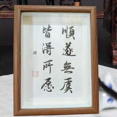 Wooden DIY Handwriting Blank Display Photo Frame Cardstock Mounting Shelf Decor Hollow 3D Picture Frame Wall Hanging