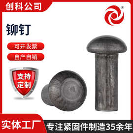 定制铆钉圆头实心铁铆钉半圆头铆钉实心镀镍铁铆钉蘑菇头铁铆钉