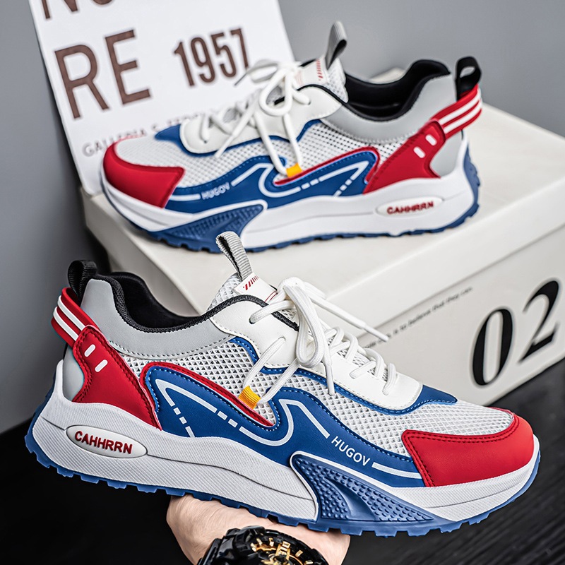 Deportes zapatos casuales primavera y verano para hombres 2025 nuevos zapatos para hombres zapatos de moda de malla de todo fósforo para estudiantes y adolescentes con suela gruesa